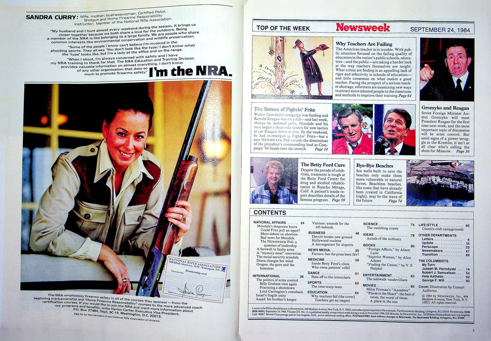 Newsweek Magazine September 24 1984 Regan Visits Russia Kremlin Arms Control