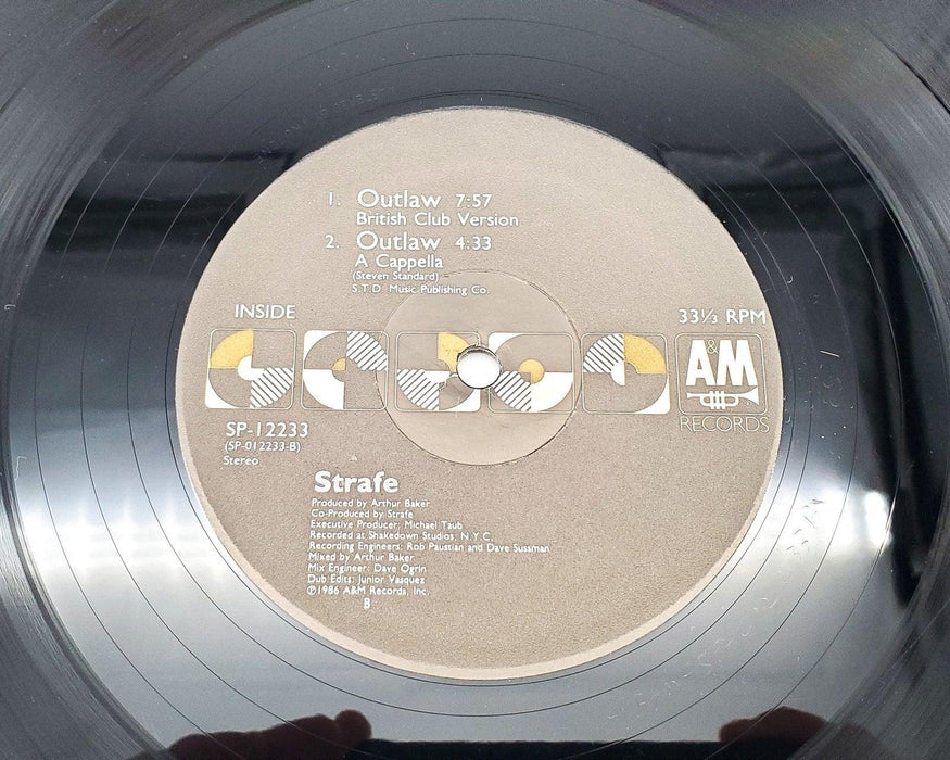 Strafe Outlaw 33 RPM Single Record A&M 1986 SP-12233 4