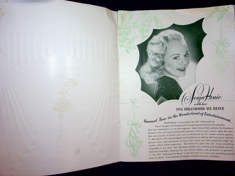 Sonja Henie Hollywood Ice Revue 1951 Souvenir Figure Skating Program Norwegian