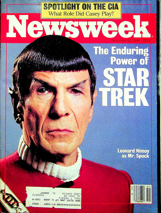 Newsweek Magazine December 22 1986 Leonard Nimoy Mr Spock Star Trek TV Show