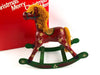 Vintage Wooden Rocking Horse Christmas Holiday Red Green 10.5" Hand Painted Box 3