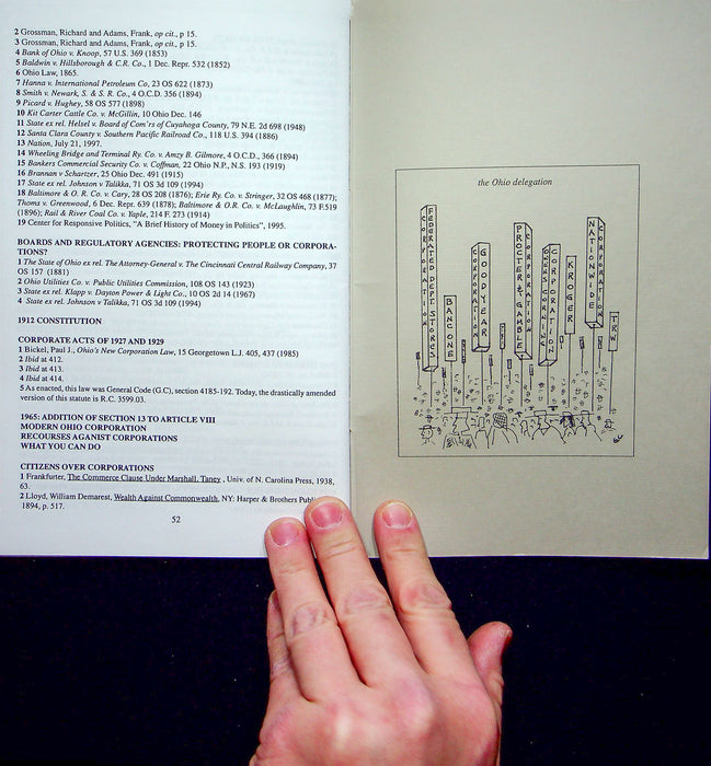 Citizins Over Corporations Zine 1999 2nd Printing History of Democracy in Ohio