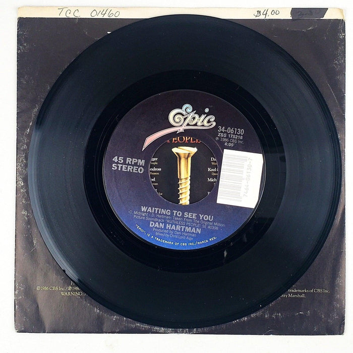 Dan Hartman Waiting To See You Record 45 RPM Single 34-06130 Epic 1986 4