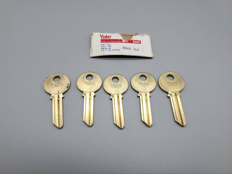 5x Yale RN8 Key Blanks GA Keyway Nickel Silver 5 Pin NOS 3