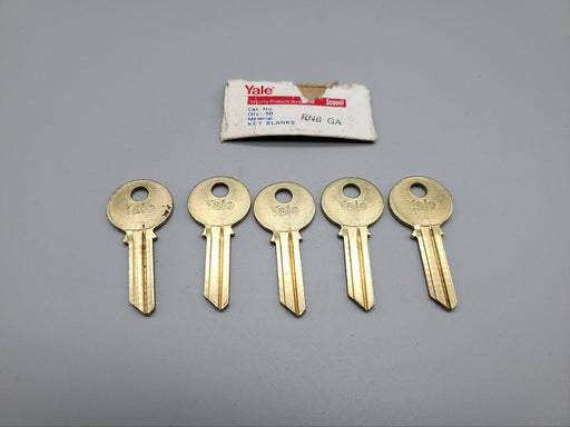 5x Yale RN8 Key Blanks GA Keyway Nickel Silver 5 Pin NOS 3