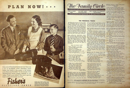 The Family Circle Magazine November 20 1936 Walter Huston & Ruth Catterton 2