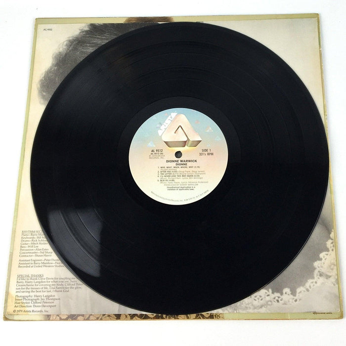 Dionne Warwick Dionne Record 33 RPM LP AL 9512 Arista 1979 4