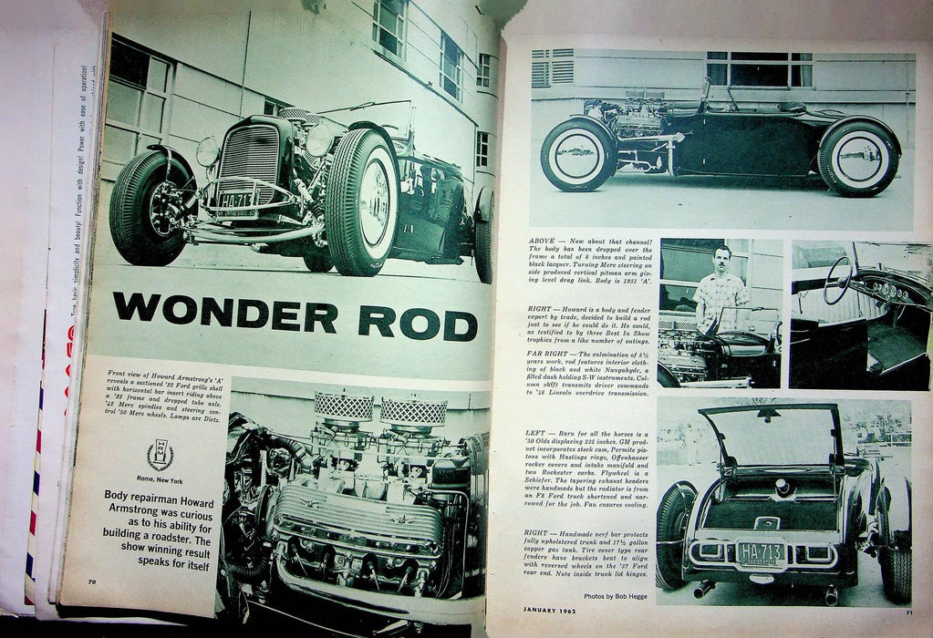 Hot Rod Magazine January 1962 Championship Boat Drag Howard Armstrong Wonder Rod