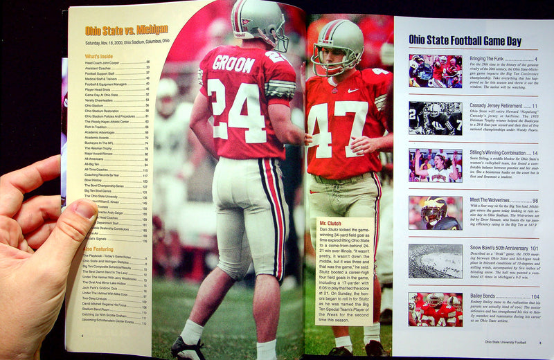 Ohio State Buckeye Football Program Nov 18 2000 Vs. Michigan State Spartans
