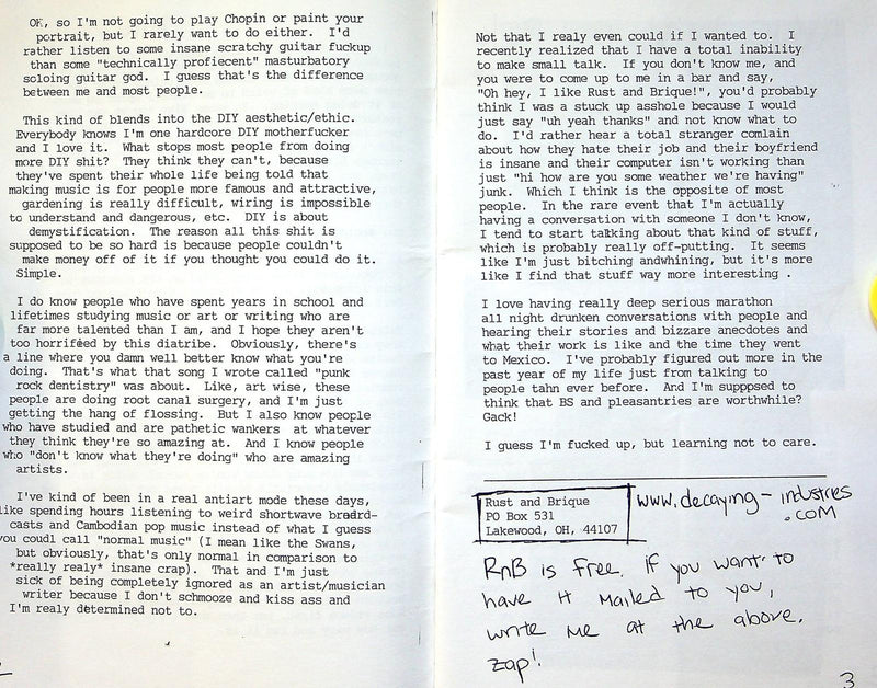 Rust & Brique Zine No. 9 Lakewood Ohio Suburban Exploration & Music Scene