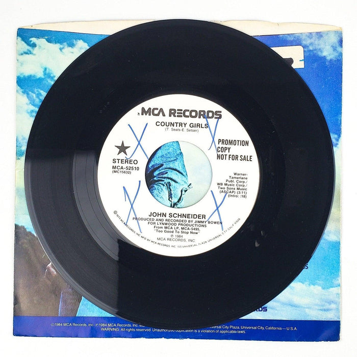 John Schneider Country Girls Record 45 RPM Single MCA Records 1984 Promo 3