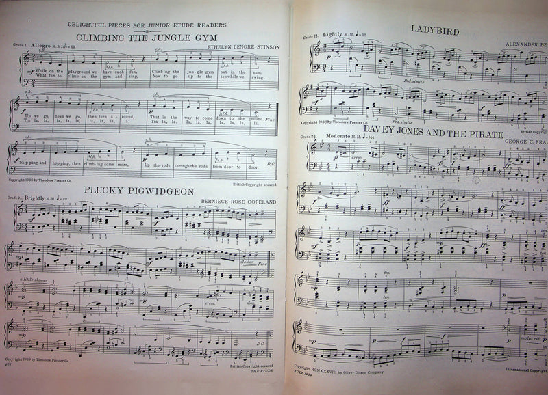 Papillons Butterflies Sheet Music Piano Song Robert Schumann Op 2 Etude Mag 1939 4