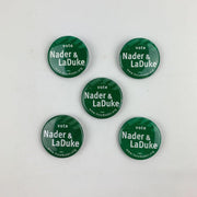 Nader & LaDuke Presidential Political Green Party 1.62" Pin Buttons Lot of 5 1