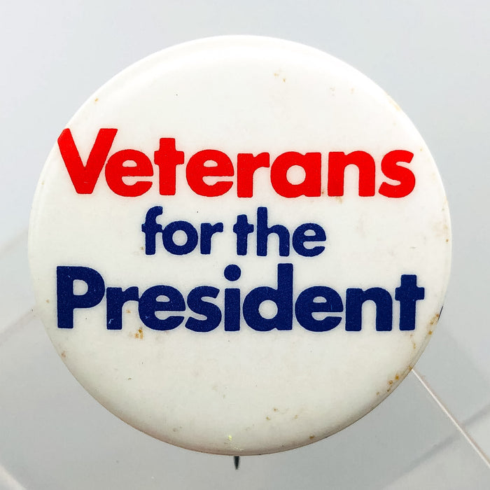 Veterans For The President Button Pin 1.25" Campaign Political Columbia Ad NYC 1