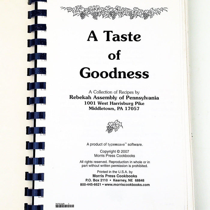 A Taste of Goodness Becky's Best Recipes 2007 Rebekah Assembly Middletown PA 3