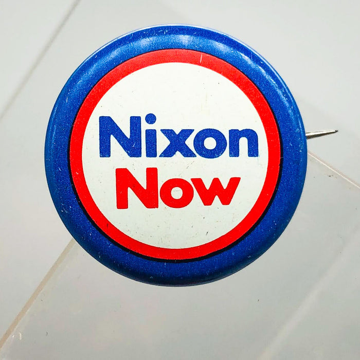 Richard Nixon Now Button Pin 1" Presidential Campaign Politics COADCO Vintage 3