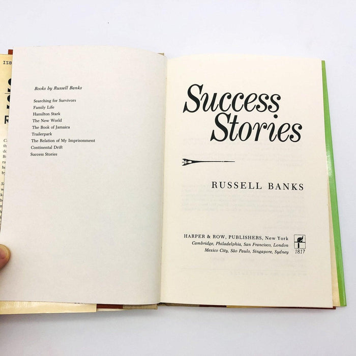 Success Stories Hardcover Russell Banks 1986 1st Edition USA Coming of Age 10