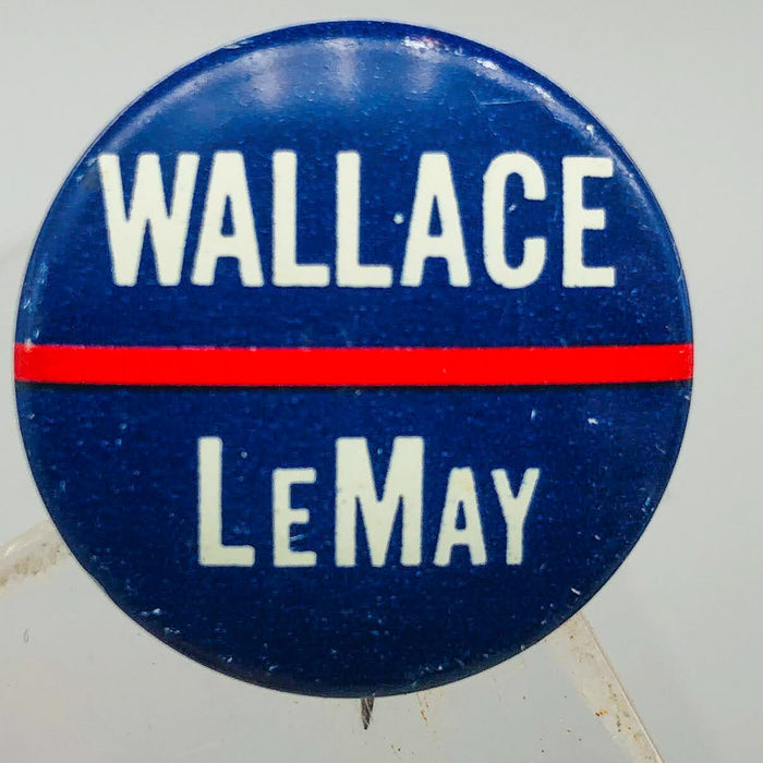 George Wallace Curtis LeMay Button Pin .875" Presidential Campaign Vintage 2