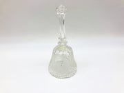 Vintage Lead Crystal Bell 8" Etched 3 Rose Flower Frosted Panels Dinner Table 3