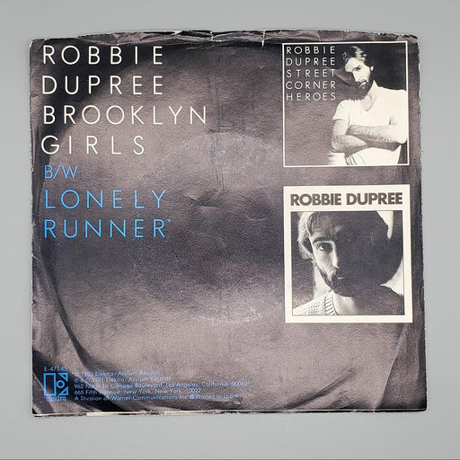 Robbie Dupree Brooklyn Girls / Lonely Runner Single Record Elektra 1981 E-47145 2