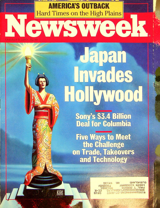 Newsweek Magazine October 9 1989 Japan Purchased Columbia Pictures Hollywood