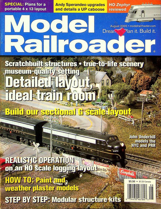 Model Railroader Magazine August 2005 Vol 72 No 8 Build Our Sectional G Scale