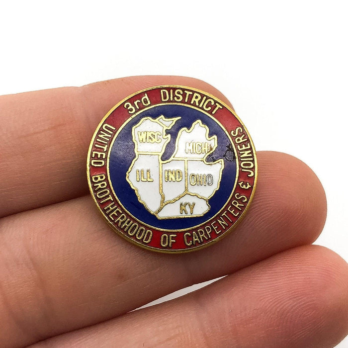 United Brotherhood of Carpenter's UBC Lapel Pin 3rd Dist. OH, MI, KY, IL, IN, WI 2