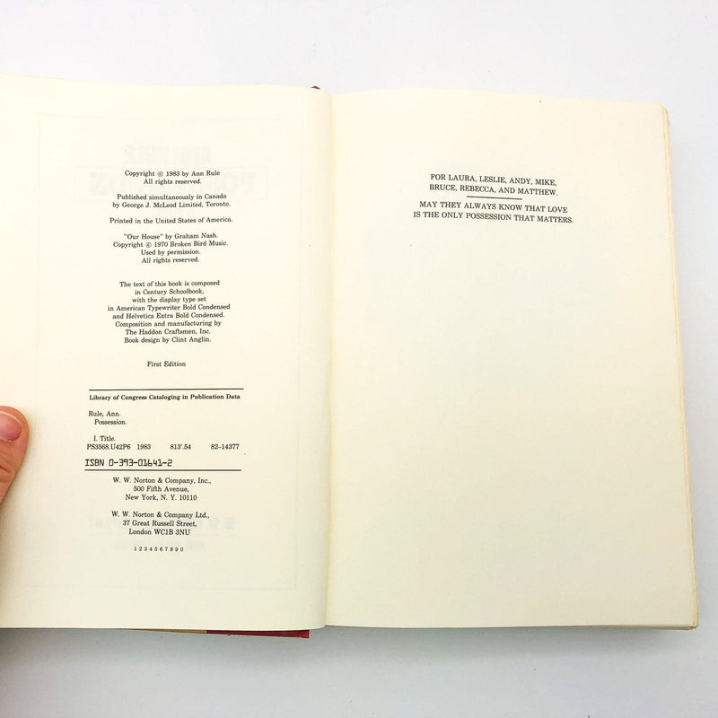 Possession Hardcover Ann Rule 1983 Love Terror Obsession True Crime 1st Edition 8