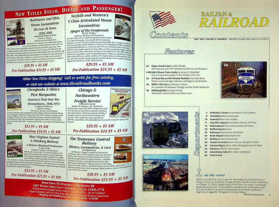 Railfan & Railroad Magazine June 2003 Vol 22 No 6 The C&I Line