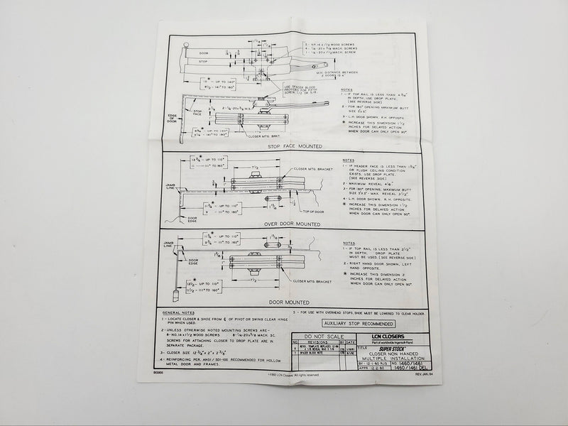 LCN 1460-18 695 Drop Plate For 1460 Series Closers Dark Bronze Finish