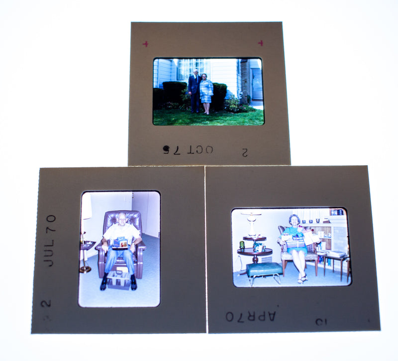 Vintage 35mm Photo Transparency Slides - Elderly Couple 1970-1975 | Lot of 3