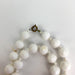 Vintage Long White Faceted & Pressed Design Plastic Bead Necklaces - Lot of 2 8