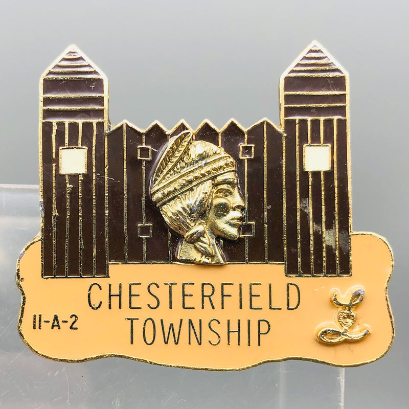 Vintage Lions Club Lapel Pin Pinback Chesterfield Township 11-A-2 Michigan Fort