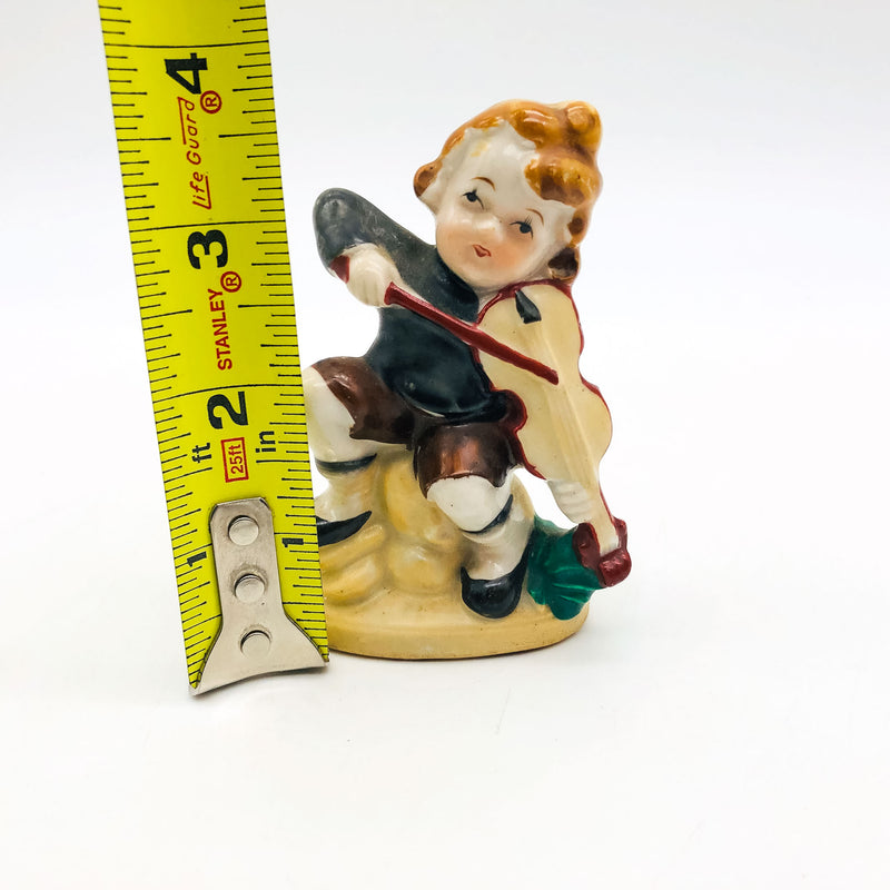 Occupied Japan Figurine Kewpie Musician Music Boy Playing Fiddle Violin 4" Cpy1