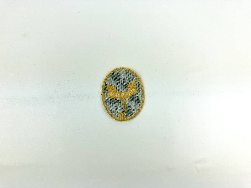 Vintage Be Prepared Boy Scouts Patch Emblem Oval Green Embroidered Words on Wing 2
