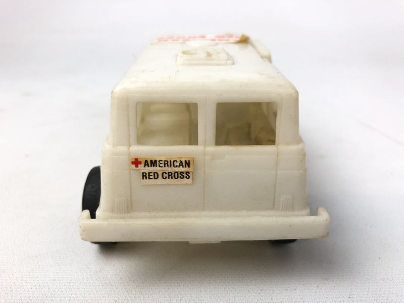 Plastic Ambulance Toy Paramedic American Red Cross Van White Door Opens