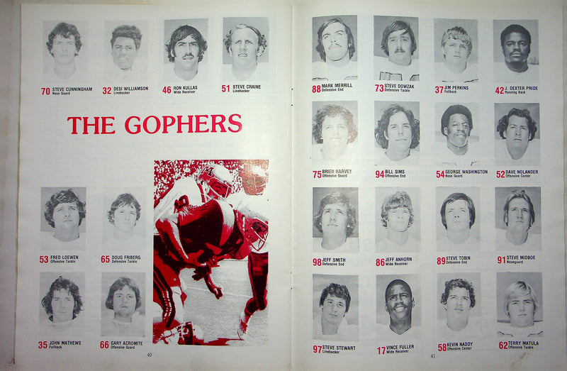 Ohio State Buckeye Football Program Nov 15 1975 Vs. Minnesota Golden Gophers