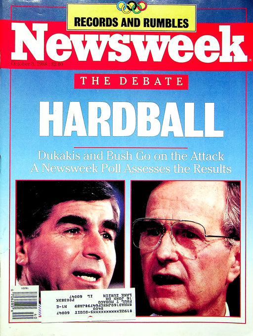 Newsweek Magazine October 3 1988 George Bush Michael Dukakis Presidential Debate 1