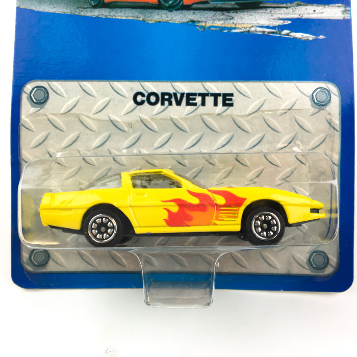 TootsieToy Diecast Car 1992 Corvette Hard Body 1:64 New Sealed Yellow Red Flames