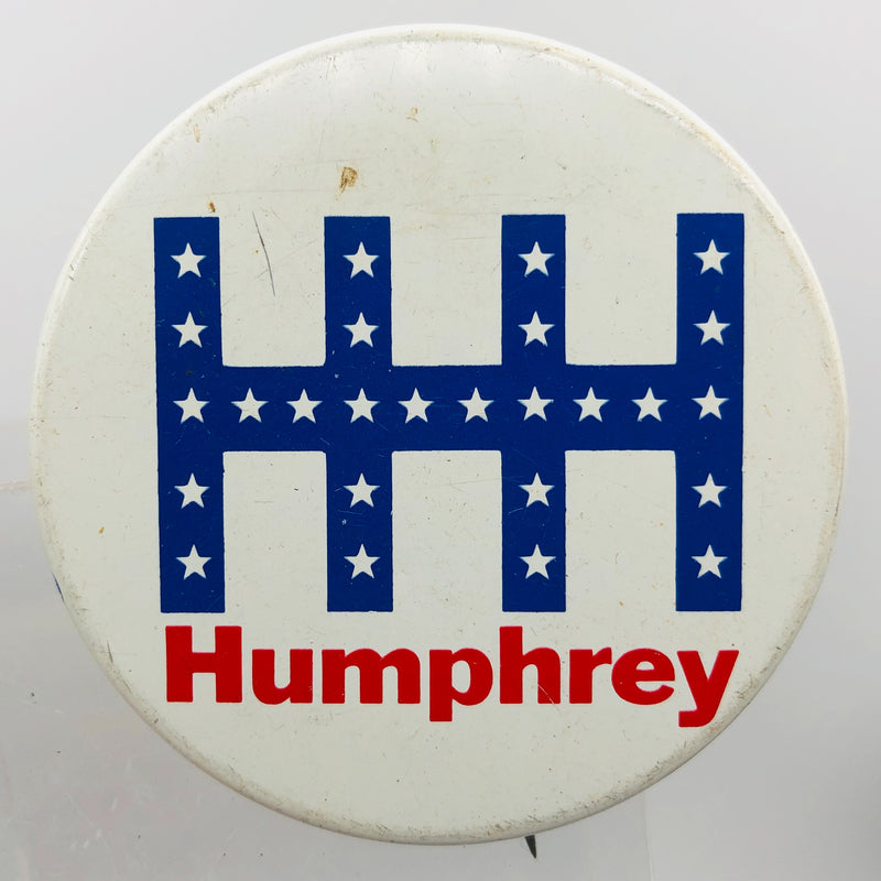 Vintage Hubert Humphrey Button 2" Presidential Candidate Politician Adcraft Pin