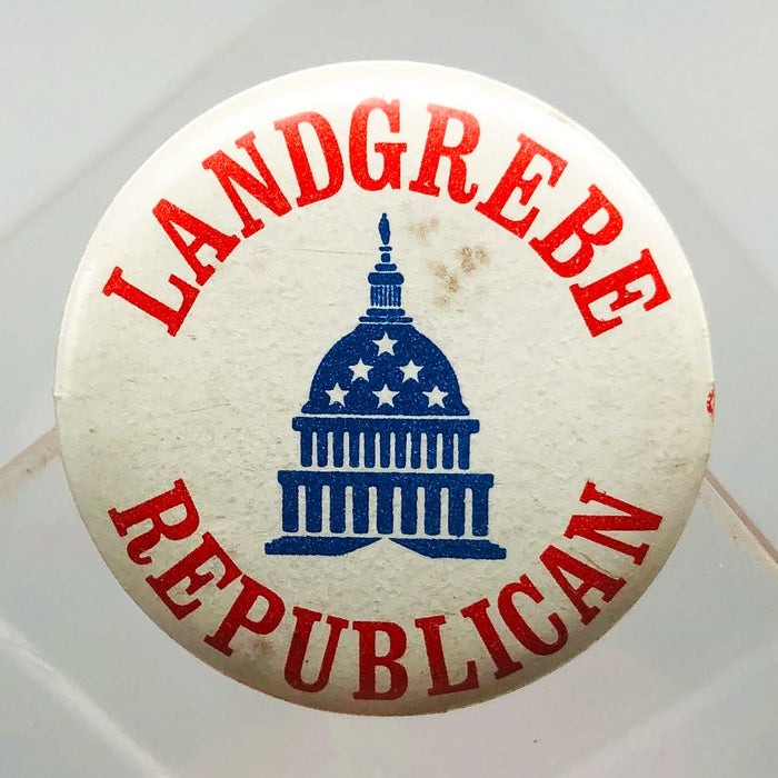 Earl Landgrebe Republican Button 1" Pin Congressman Nixon Defender Watergate 3