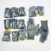 12 Pair Palm Coated Work Gloves Large Polyurethane PU Polyester Shell 13 Gauge 1