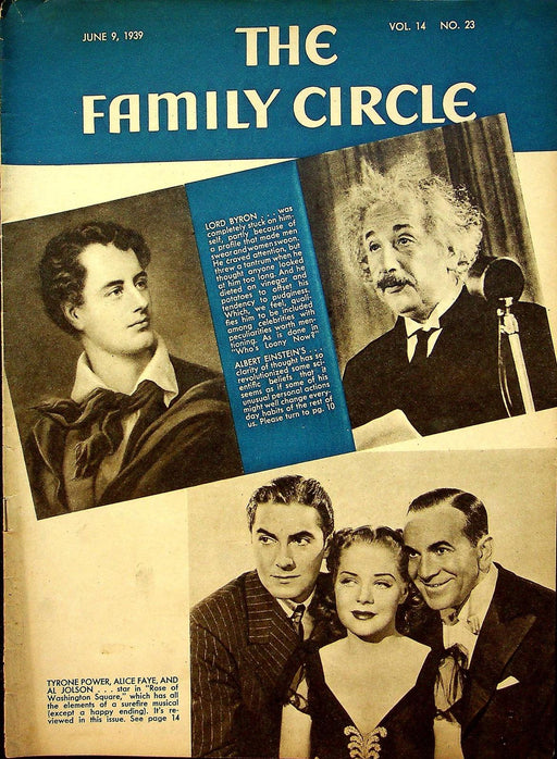 The Family Circle Magazine June 9 1939 Vol 14 No 23 Lord Byron, Tyrone Power 1