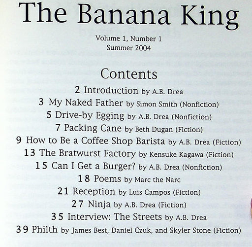 The Banana King Magazine Vol 1 #1 2004 How to be a barista The Streets Interview 2