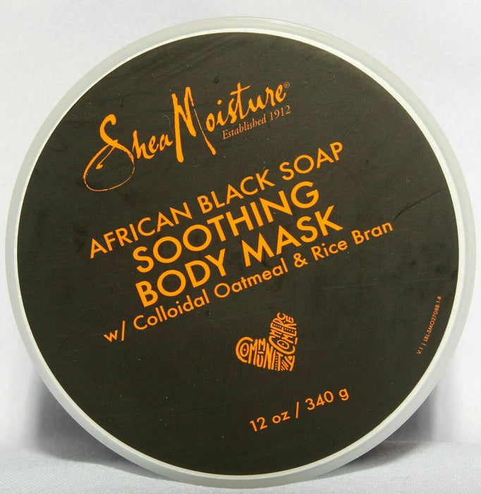 Shea Moisture African Black Soap Soothing Body Mask w/ Colloidal Oatmeal 12oz x2