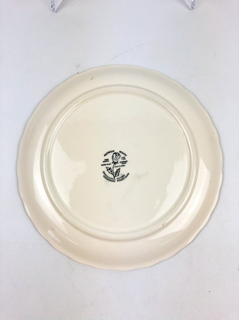 Vintage Canonsburg Pottery American Beauty Appetizer Plate 9-1/4" Dia 1pc 7