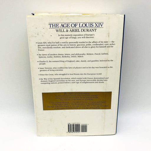 The Age Of Louis XIV Hardcover Will and Ariel Durant 1991 European Civilization 2