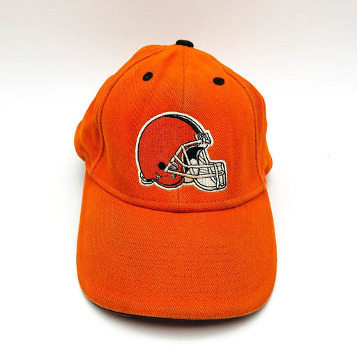 Vintage Cleveland Browns Football Hat Baseball Cap NFL Hook Loop Orange Helmet 1