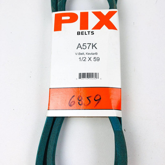 Pix Belts A57K 1/2 x 59 Lawn Mower V Belt 6859 Made With Kevlar New NOS