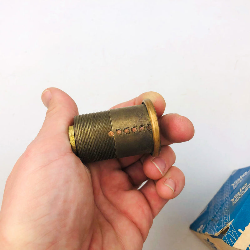 Yale Mortise Cylinder 1152 1-3/4" US10 Satin Bronze 6 Pin New Old Stock NOS Cpy2